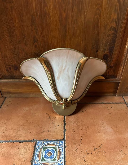 Vintage duży kinkiet Art Nouveau, Lotus Lamp