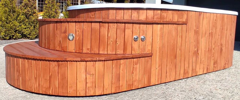 Całoroczny basen 10 os masaż pokrywa LED balia jacuzzi sauna transport