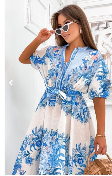 Sukienka zjawiskowa wesele przyjęcie lato Boho 42,44