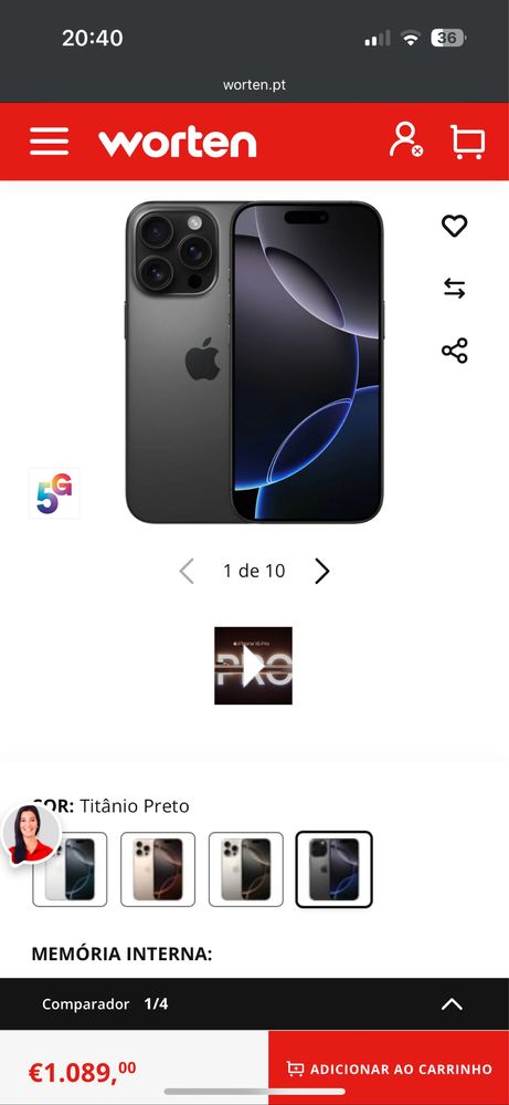Iphone 16 pro em caixa com fatura SELADO