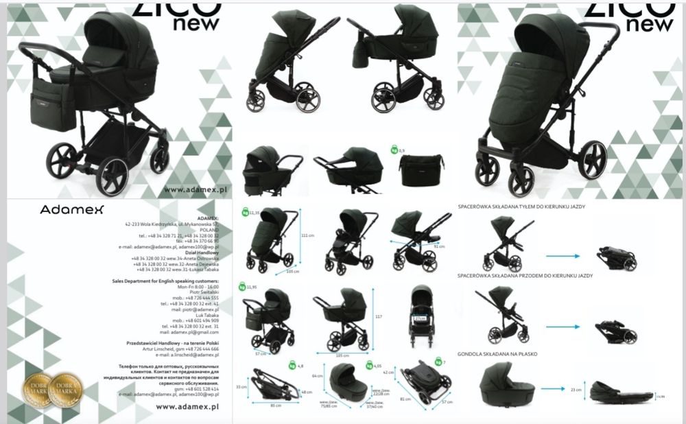 Wózek 2w1 adamex zico new