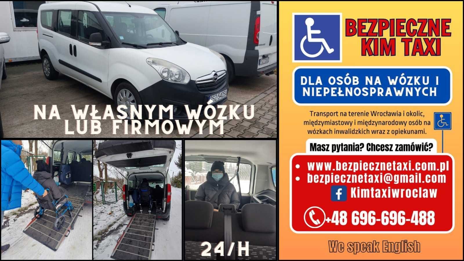 Przewóz niepełnosprawnych osób Transport Taxi na wózku Wrocław