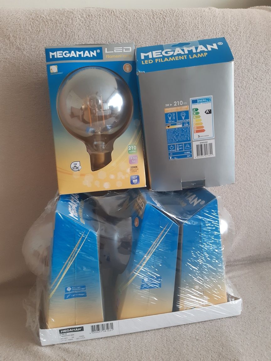 5x żarówka złota duża ozdobna żółta LED 3W lampa oświetlenie