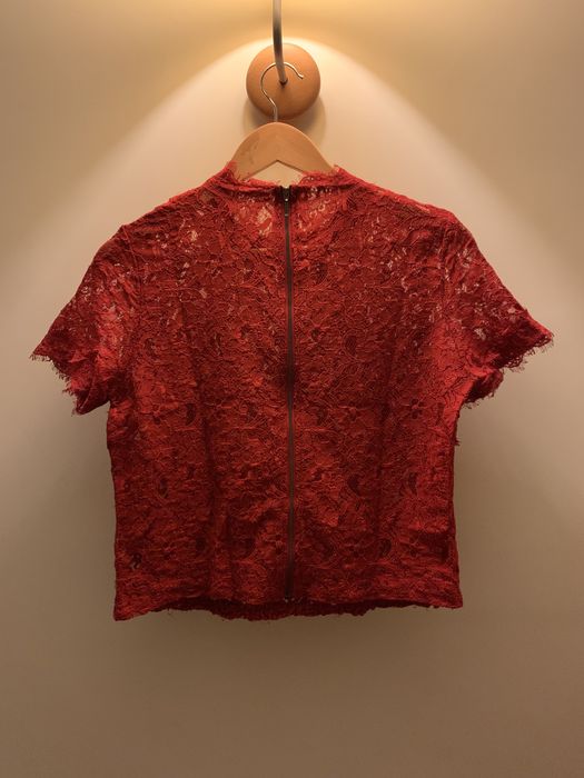 Top Renda vermelho ZARA