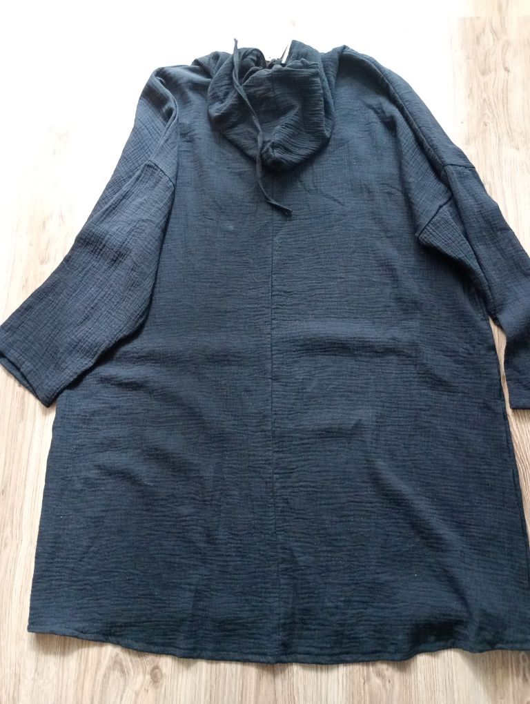Nowa tunika czarna oversize XL / XXL muślin