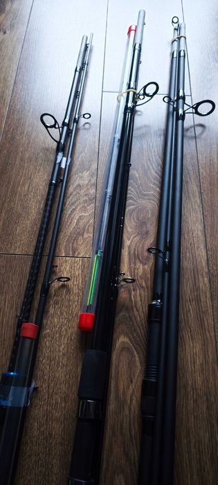 Zestaw 3 wędki z kołowrotkami ,nowe Karpiowa,Feeder,Method Feeder