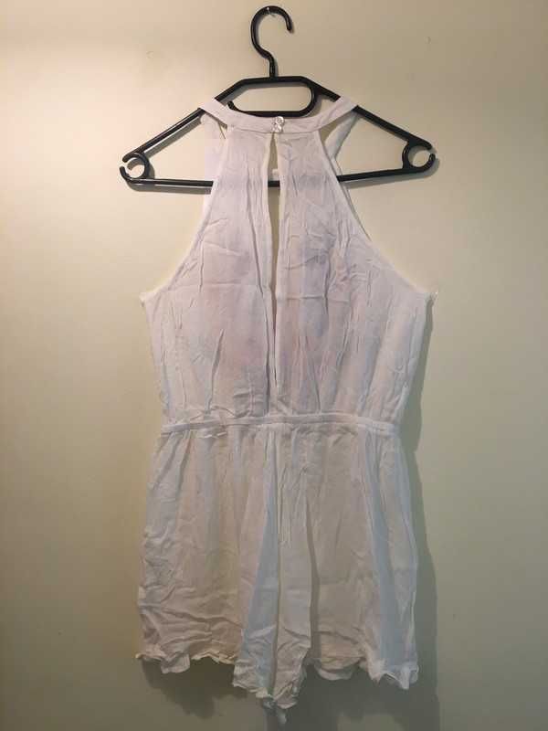 Biały boho kombinezon z haftem Diamonds Clothes