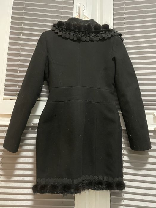 Кашемировое пальто, с норкой и вышивкой, классика