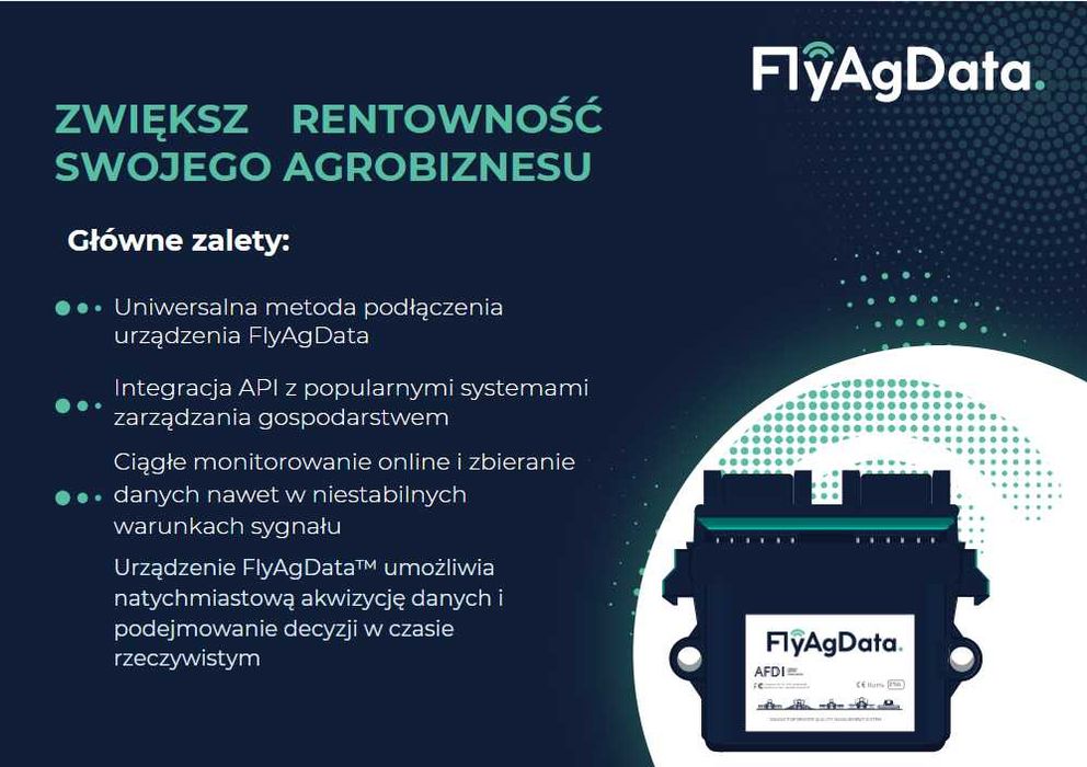 System telematyczny FlyAgData - kontrola jakości procesów rolniczych