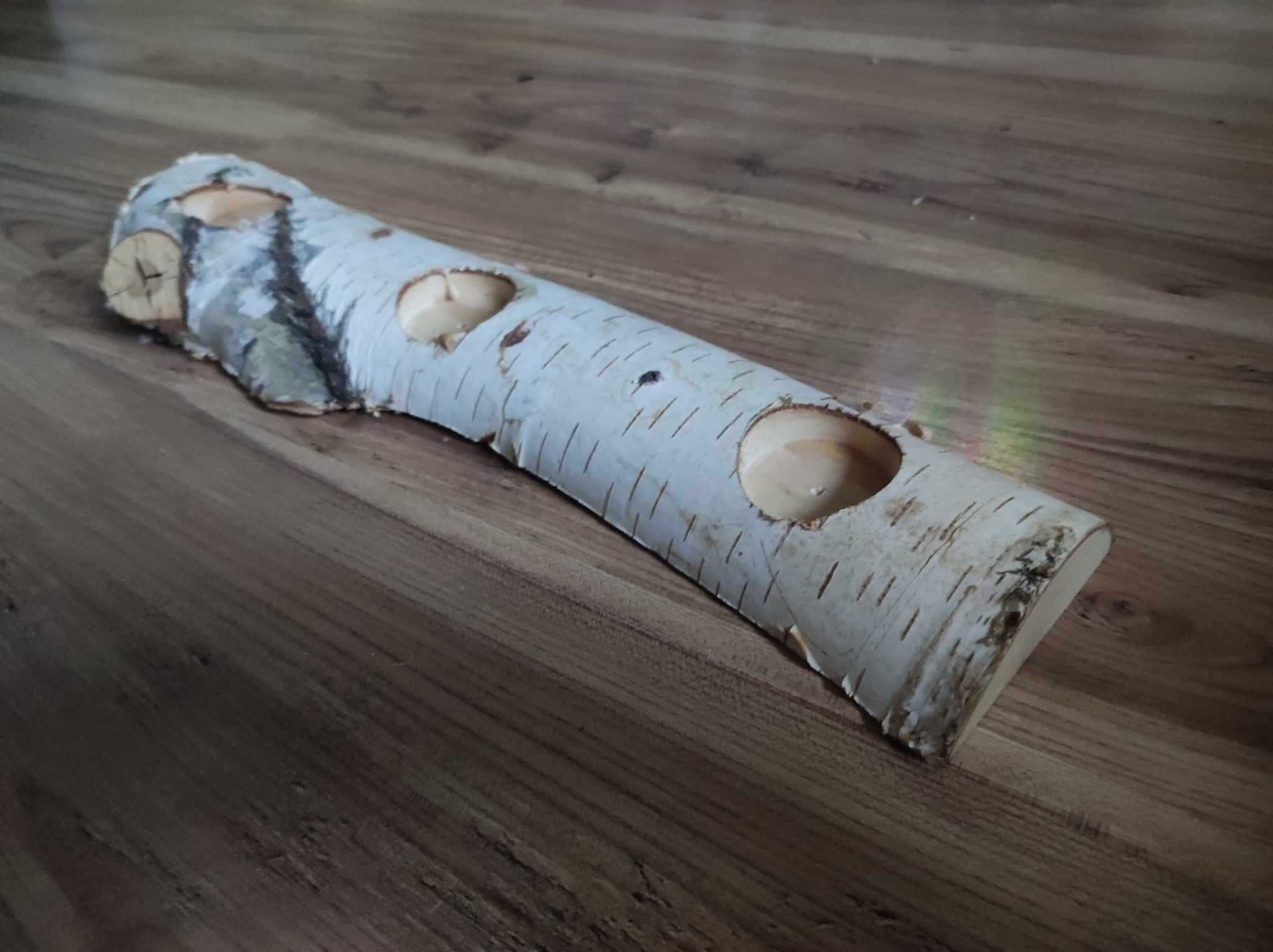 Świecznik Brzozowy Drewniany z Brzozy z drewna - unikalny