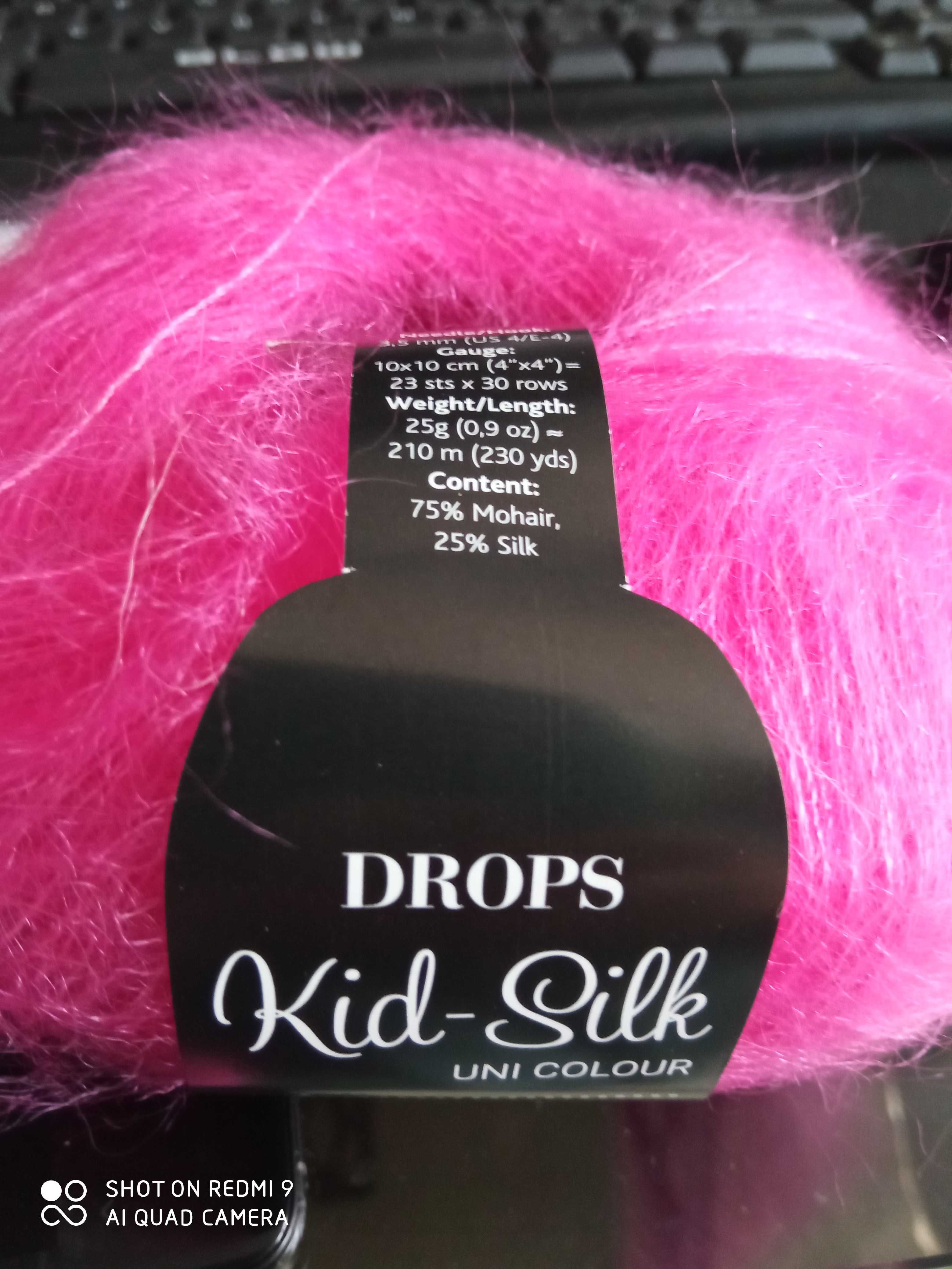Ręcznie robiony sweter kardigan płaszcz Kid Silk 50 52 fuksja nowy