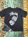 Koszulka Stussy czarna letnia modna z krótkim rękawem, rozmiar XL