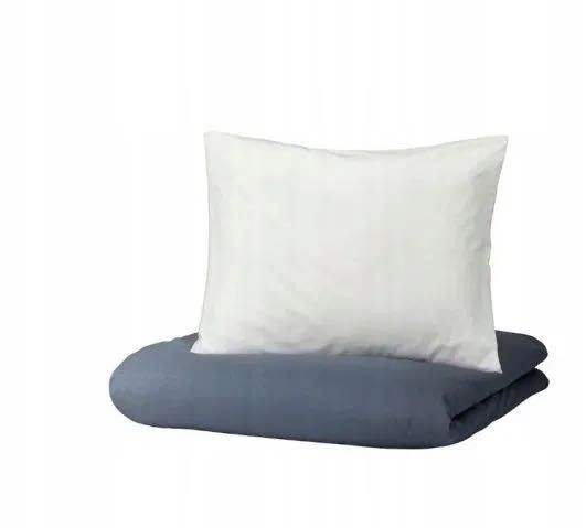 IKEA STRANDTRIFT komplet pościeli 150x200 50x60 Granatowo/biały 2szt.
