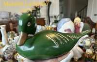 Piękna kaczka zielona ciężka ręcznie malowana dekoracja 1054