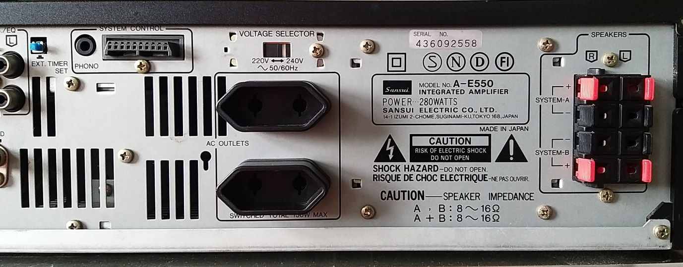 Sansui AE-550 - Wzmacniacz z serii HG - Sprawny, bardzo dobry stan