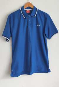 Koszulka polo niebieska Slazenger M męska używana bawełniana