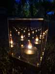Lampion znicz lustrzany 3D efekt płomienia KWADRAT