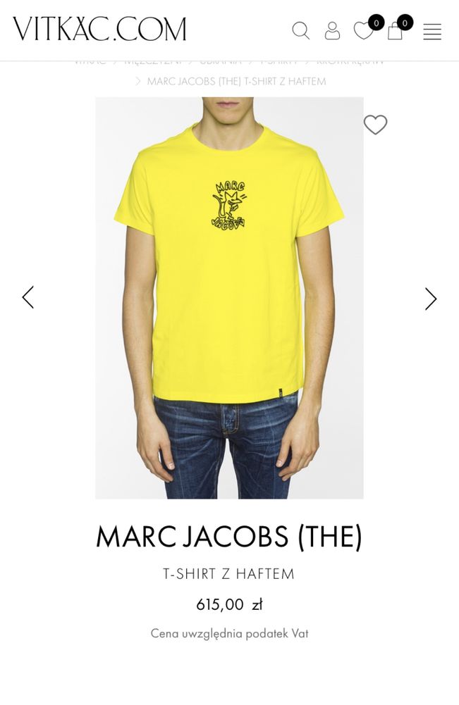 Żółta koszulka tees t-shirt MARC JACOBS