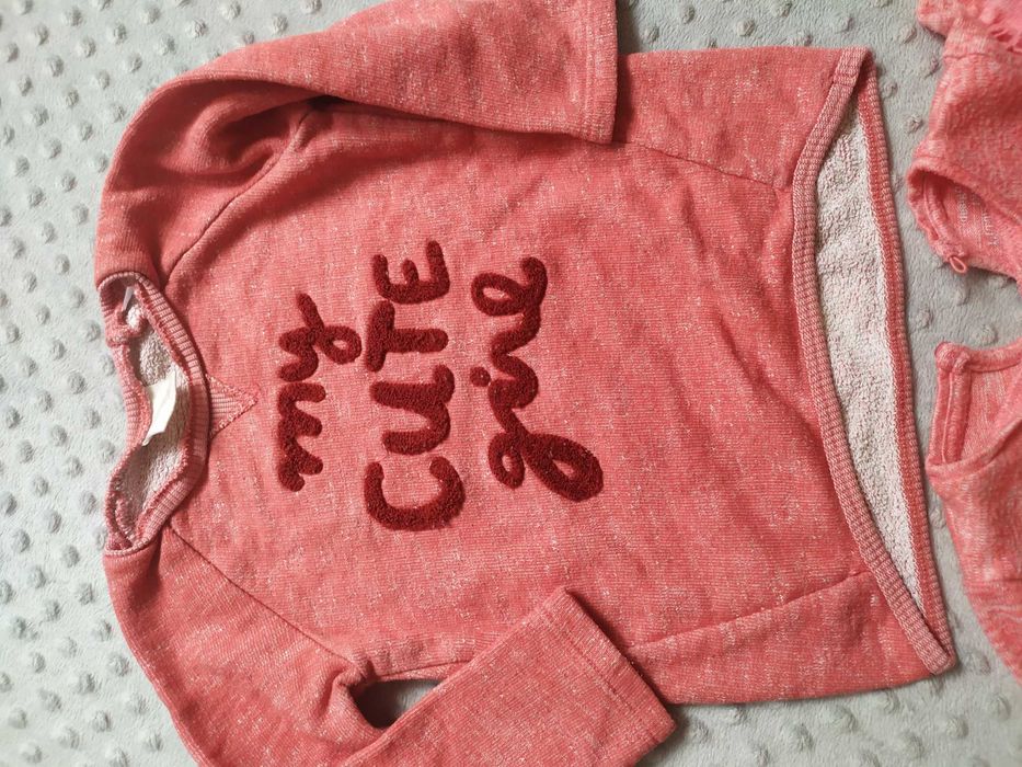 Bluza sweterek dziewczęcy 86 Zara F&F pomarańczowe koralowe