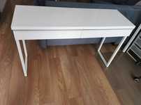 Biurko białe BESTA BURS Ikea wąskie konsola