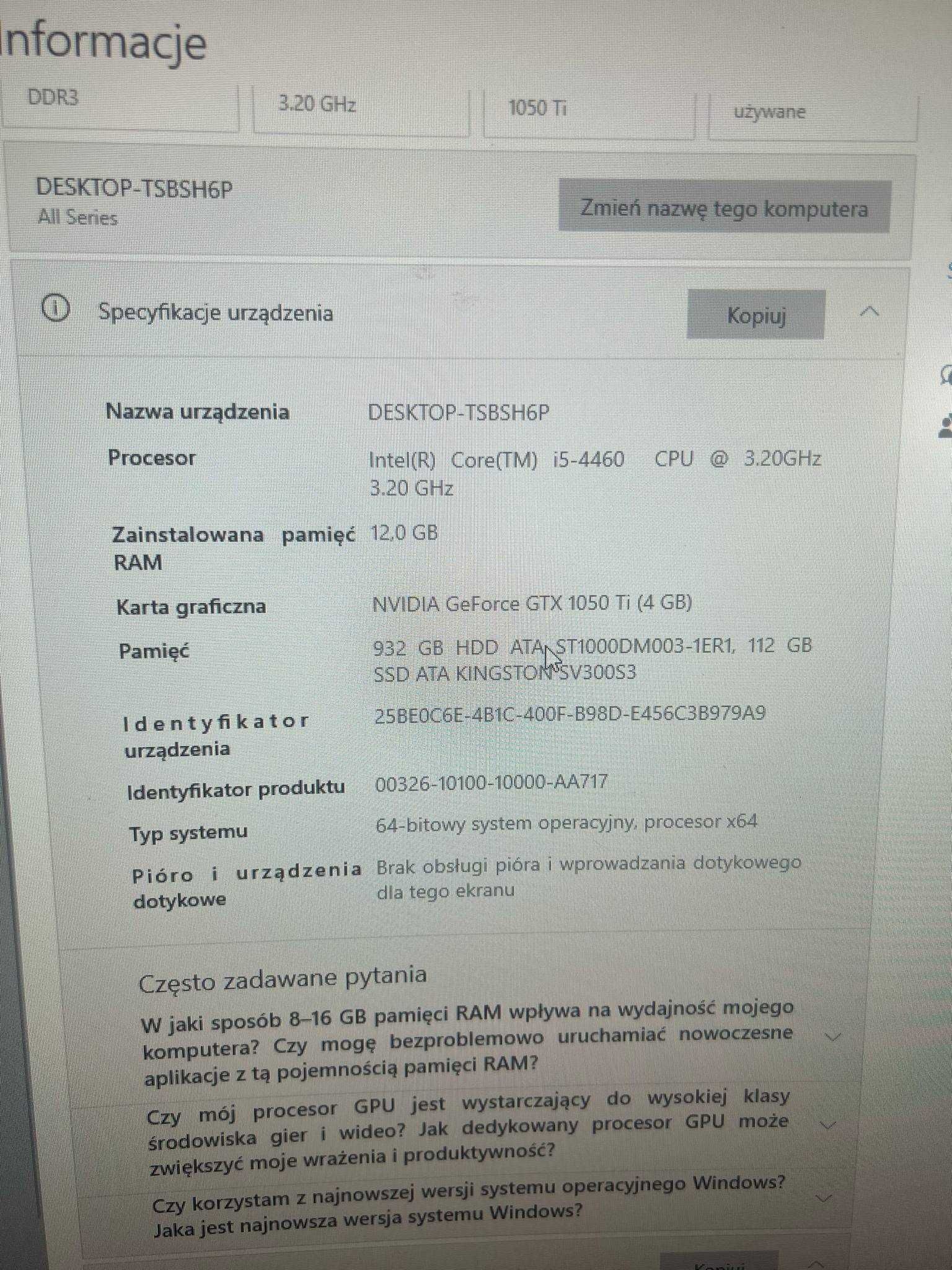 Komputer Stacjonarny (DESKTOP-TSBSH6P) 5-letni komputer