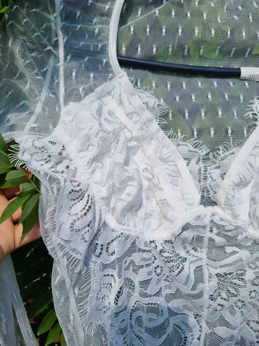 Боди кружевное комбинация белая