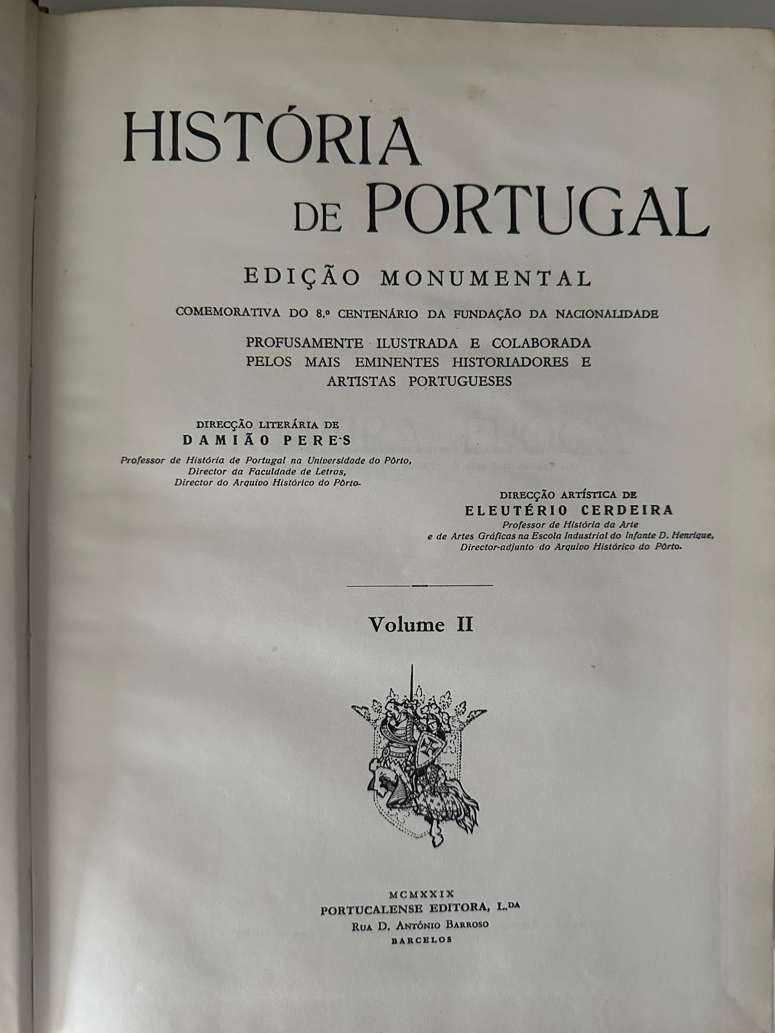 História de Portugal - Damião Peres - Edição de Barcelos