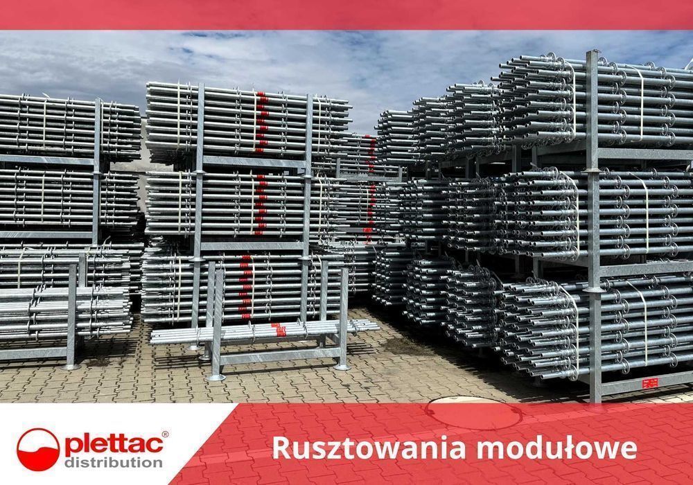 Rusztowania Modułowe 500m², wys.10m, podesty stalowe Plettac Pletak
