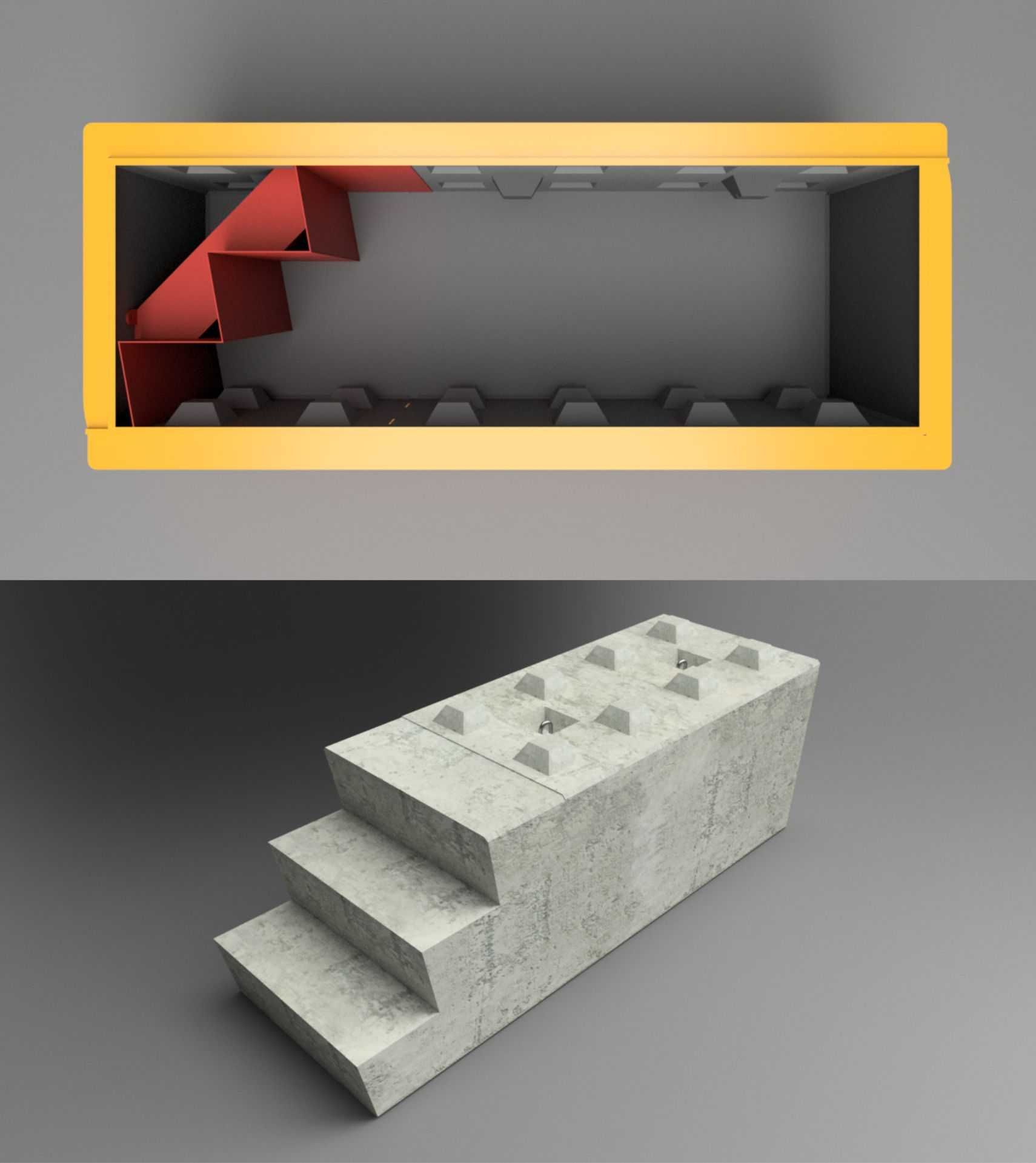 Formy do bloków betonowych, mury oporowe, z przegrodą!