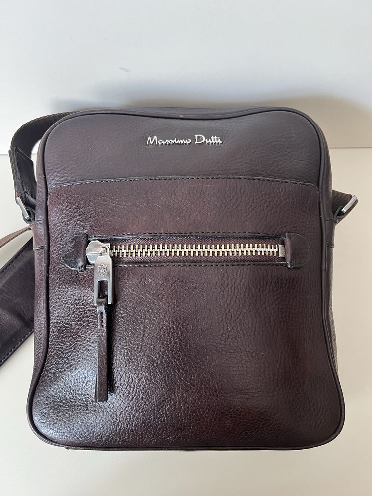 Massimo dutti мужская кожаная сумка через плечо.