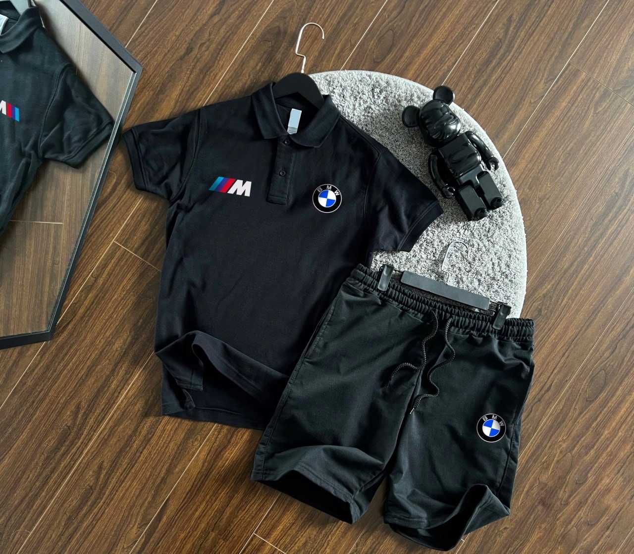 Чоловічий спортивний костюм BMW (шорти + футболка поло)