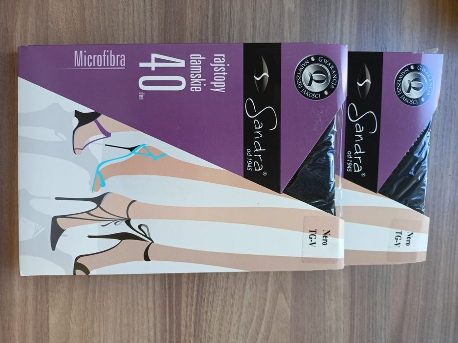 2x Nowe rajstopy mikrofibra 40 den rozmiar 5