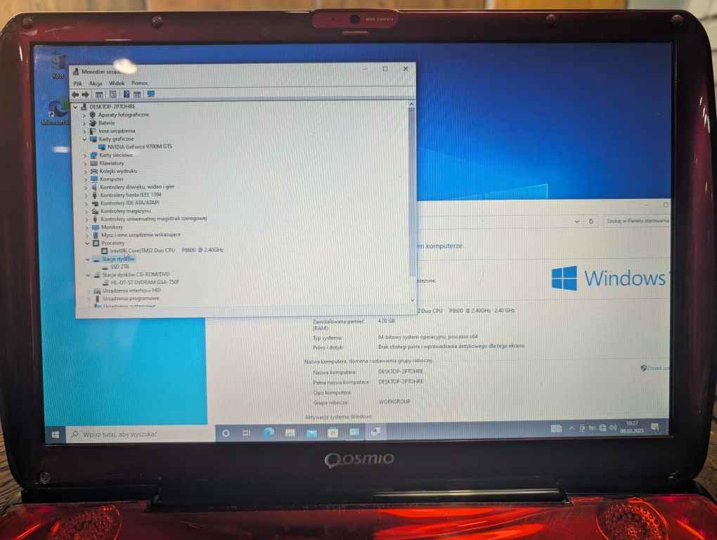 Laptop gamingowy Toshiba Qosmio x305 KLASYK