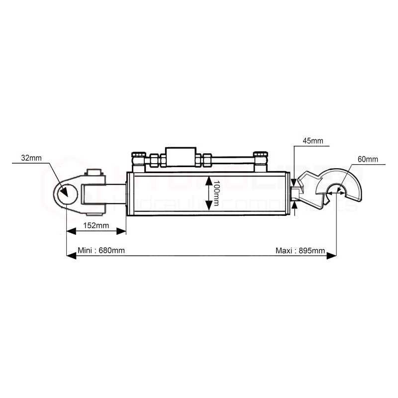 Łącznik centralny hydrauliczny cięgło CBM 3/3 Class MF Same Valtra