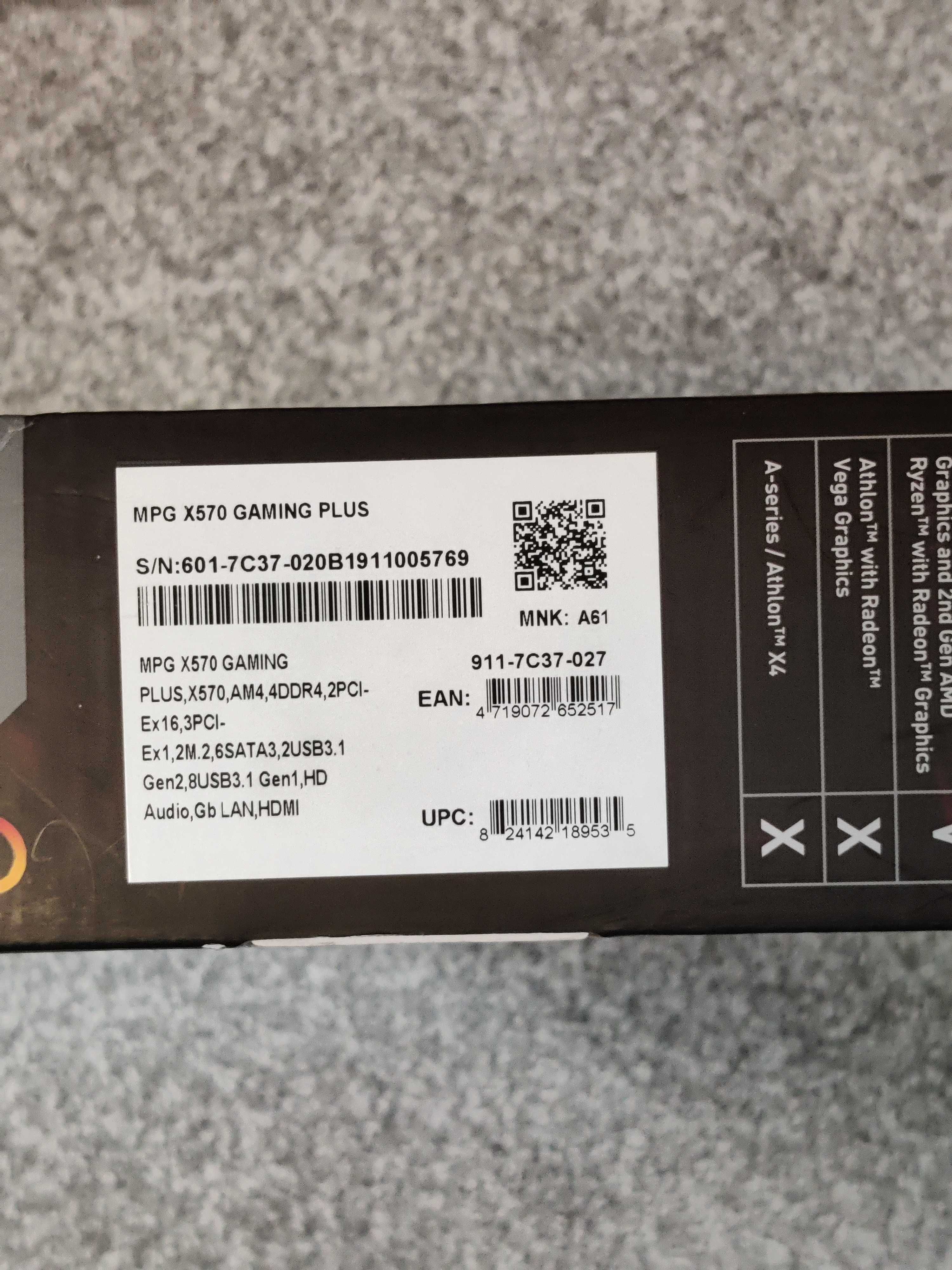 Płyta główna MSI mpg x570 gaming plus AM4