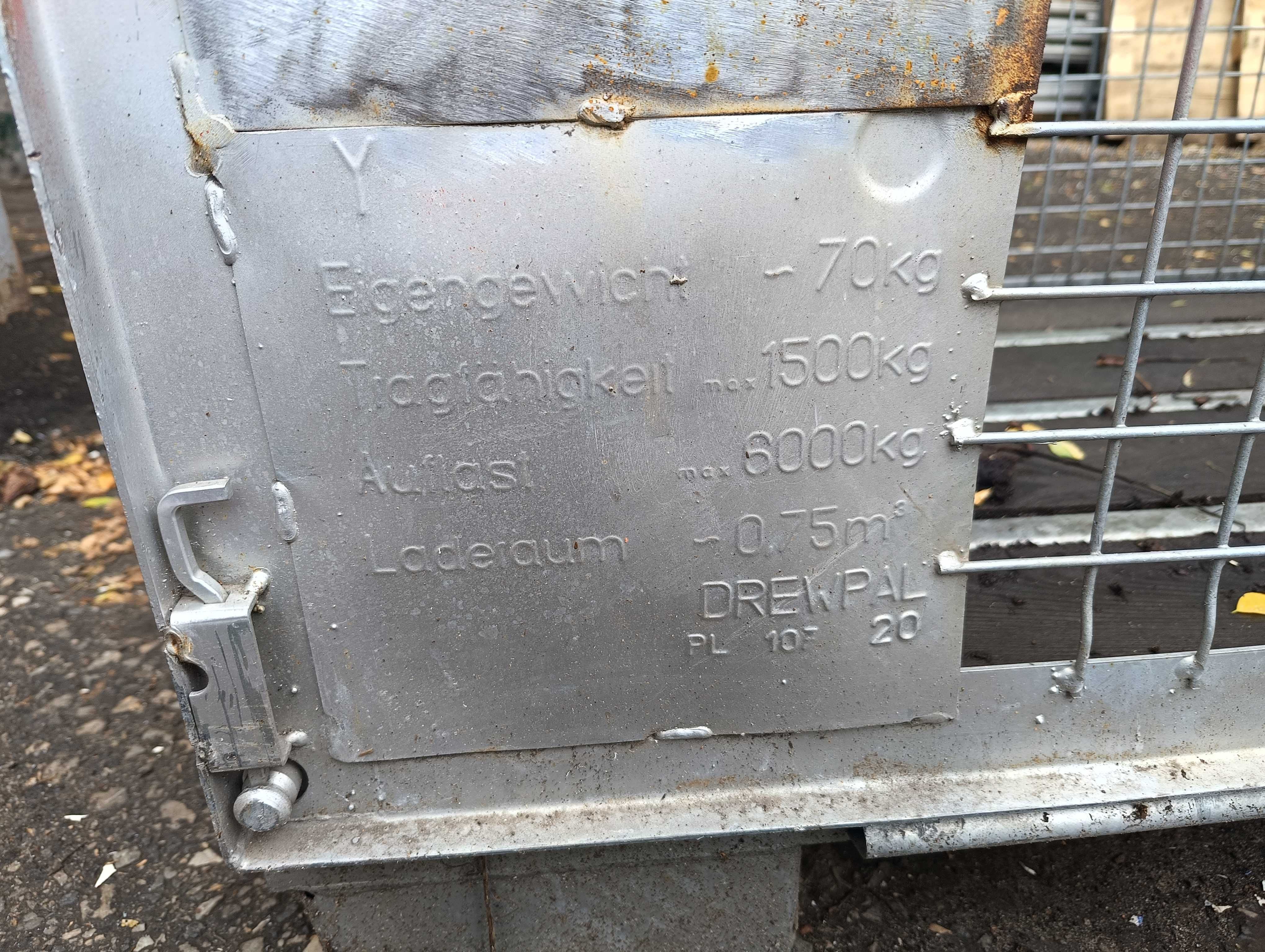 Pojemnik siatkowy ocynk gitterbox paleta metalowa