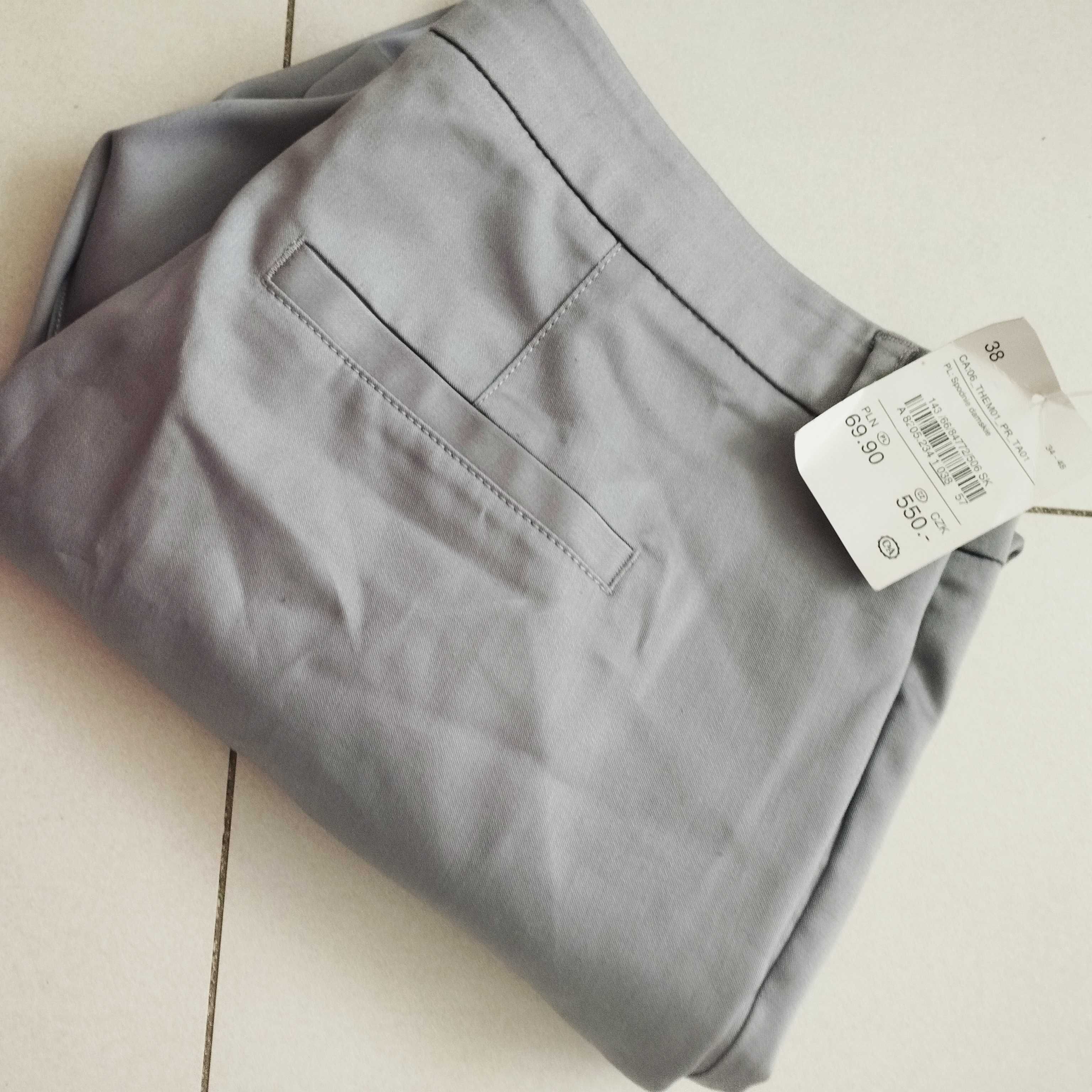 Spodnie damskie 38/40/42 C&A proste nogawki z kantem szare eleganckie