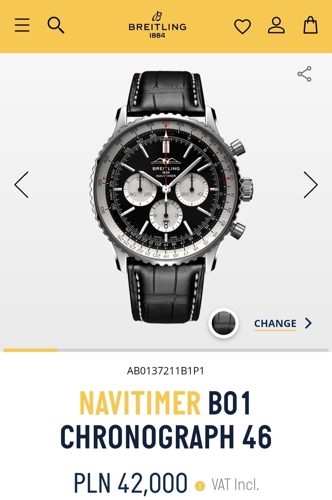 Breitling Navitimer B01 Chronograph 46 mm AB0137 zegarek męski 44 42