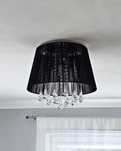 Lampa wisząca żyrandol plafon z kryształkami ITALUX czarny glamour