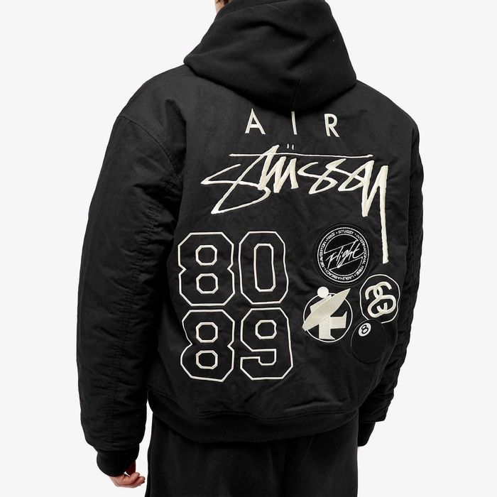 Куртка Stussy x Nike Reversible Varsity Jacket Medium Black/Sail