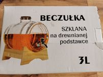 Beczułka antałek z kranikiem 3l drewniana podstawka