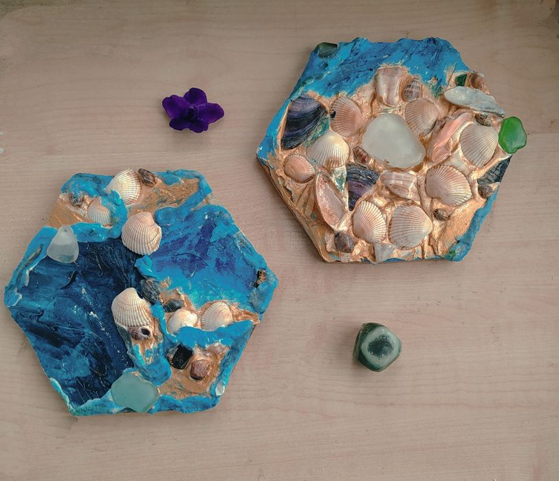 Картина море текстура настоящие ракушки