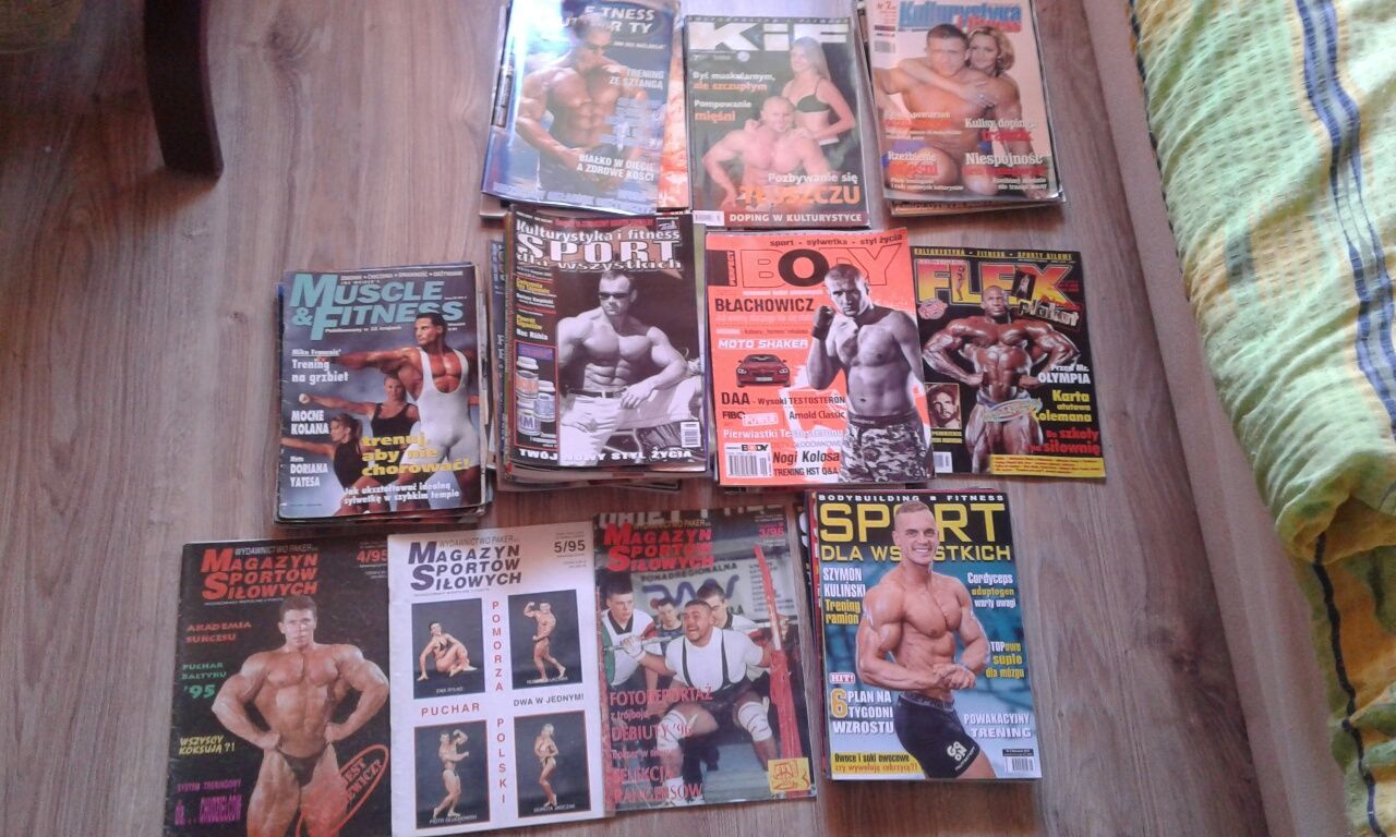 Czasopisma kulturystyczne z lat 90 Muscle & Fitness Flex i inne