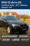 BMW X3 xDrive28i • Automat • 245 KM • 103 tys. km • OLSZTYN