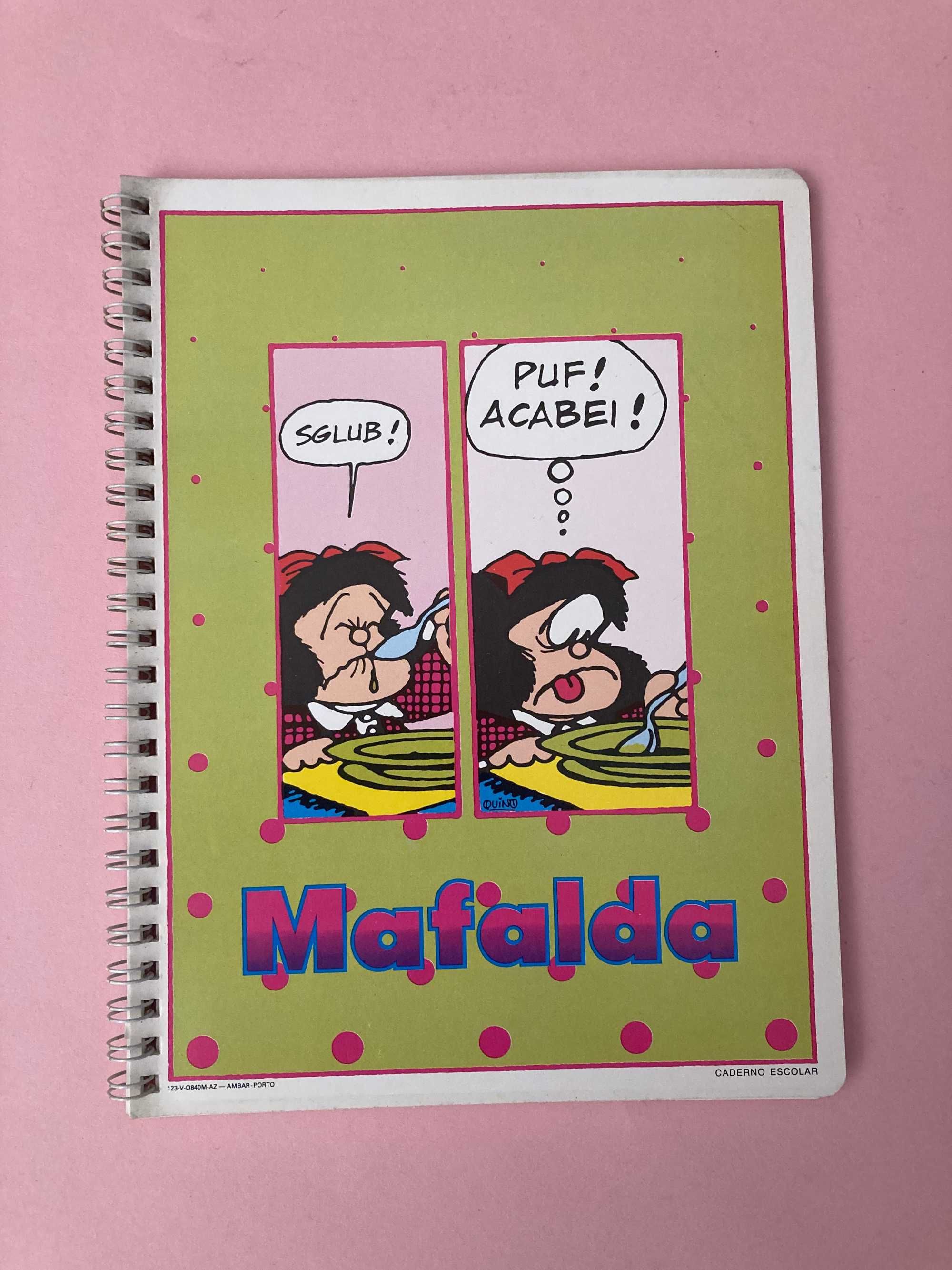 Cadernos Escolares da Mafalda Quino Ambar Anos 80
