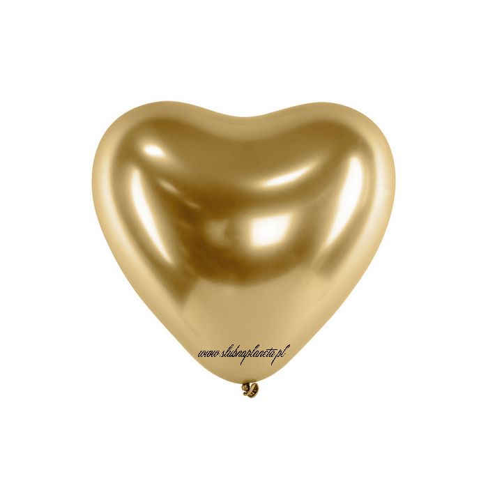 Balony serce złote metalizowane 5 szt.