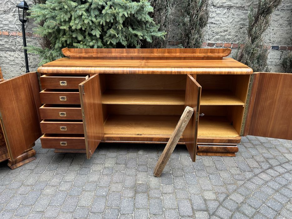 Antyczna Komoda Art Deco Kredens Witryna Biblioteka Antyk Po Renowacji