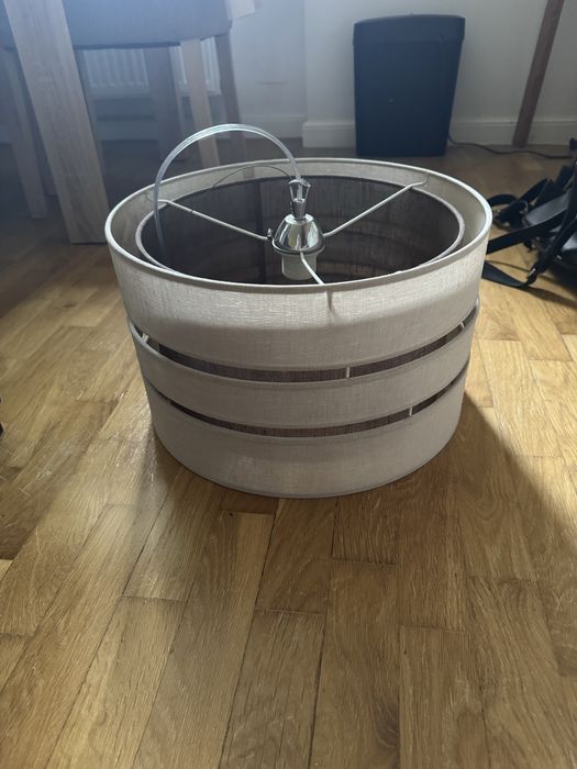 Lampa sufitowa do salonu sypialni okragla bezowa