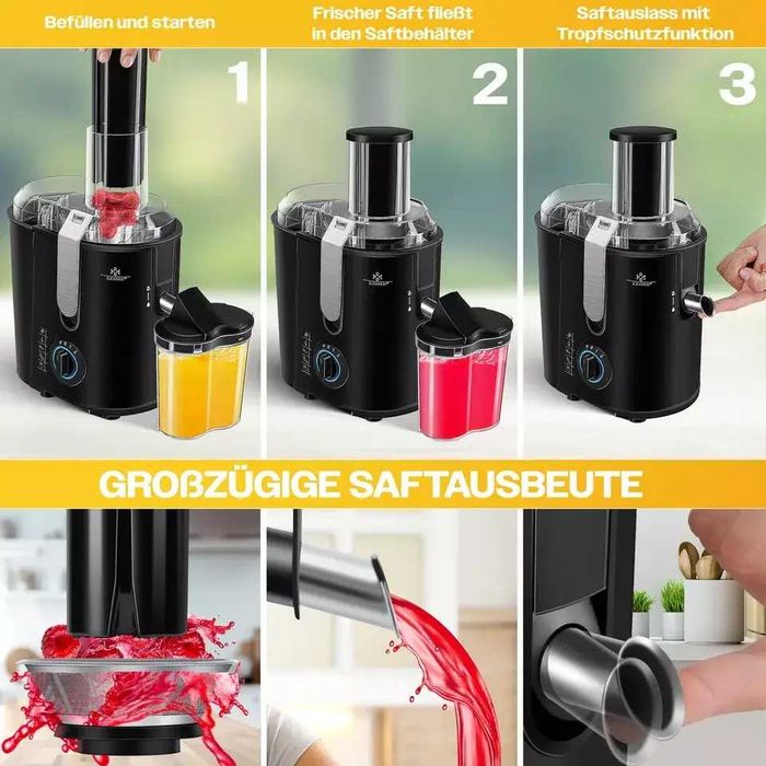 Соковижималка: Великий жолоб, 1050 Вт, легко чистити