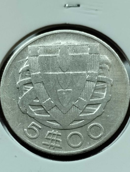 Moeda de 5 escudos de 1940